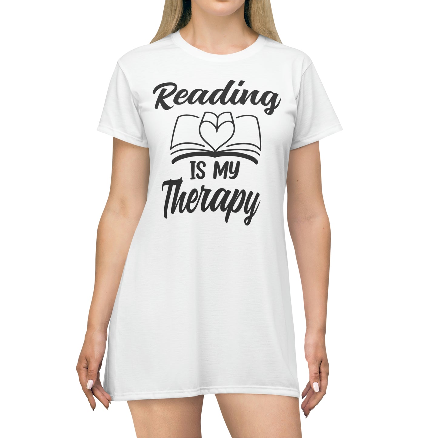 "Reading Is My Therapy" T-Shirt Dress