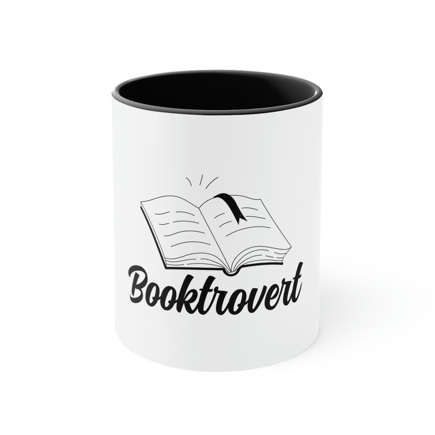 "Booktrovert" Accent Coffee Mug, 11oz