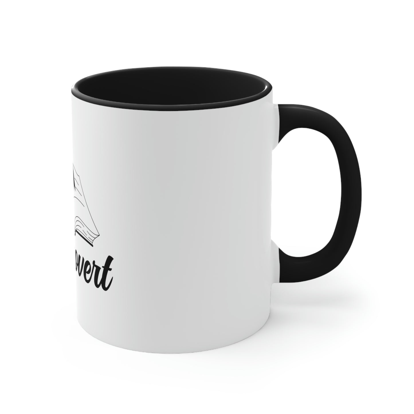 "Booktrovert" Accent Coffee Mug, 11oz