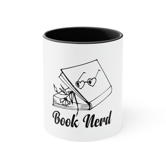 "Book Nerd" Accent Coffee Mug, 11oz