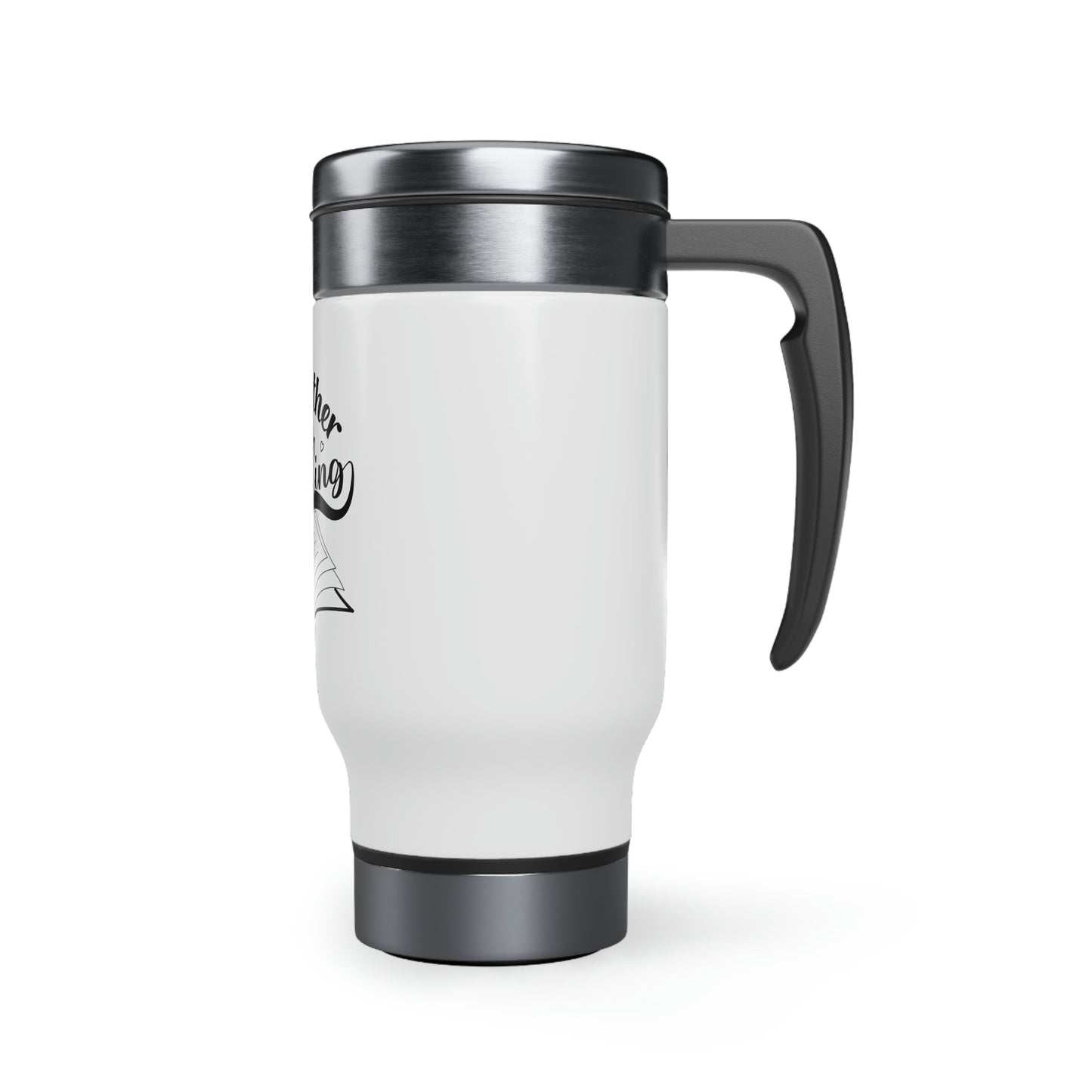 "I'd Rather Be Reading" Stainless Steel Travel Mug with Handle, 14oz