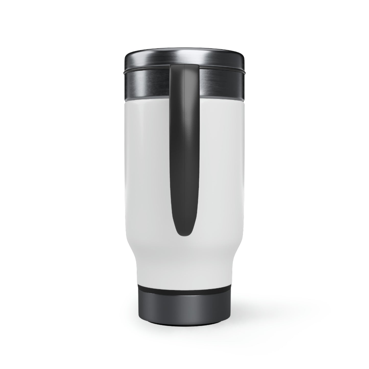 "Booktrovert" Stainless Steel Travel Mug with Handle, 14oz