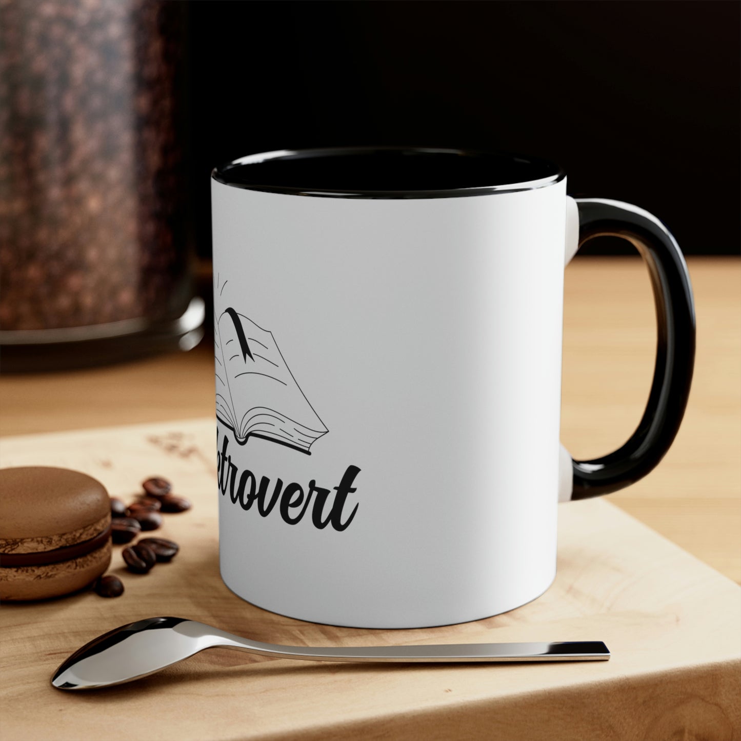 "Booktrovert" Accent Coffee Mug, 11oz