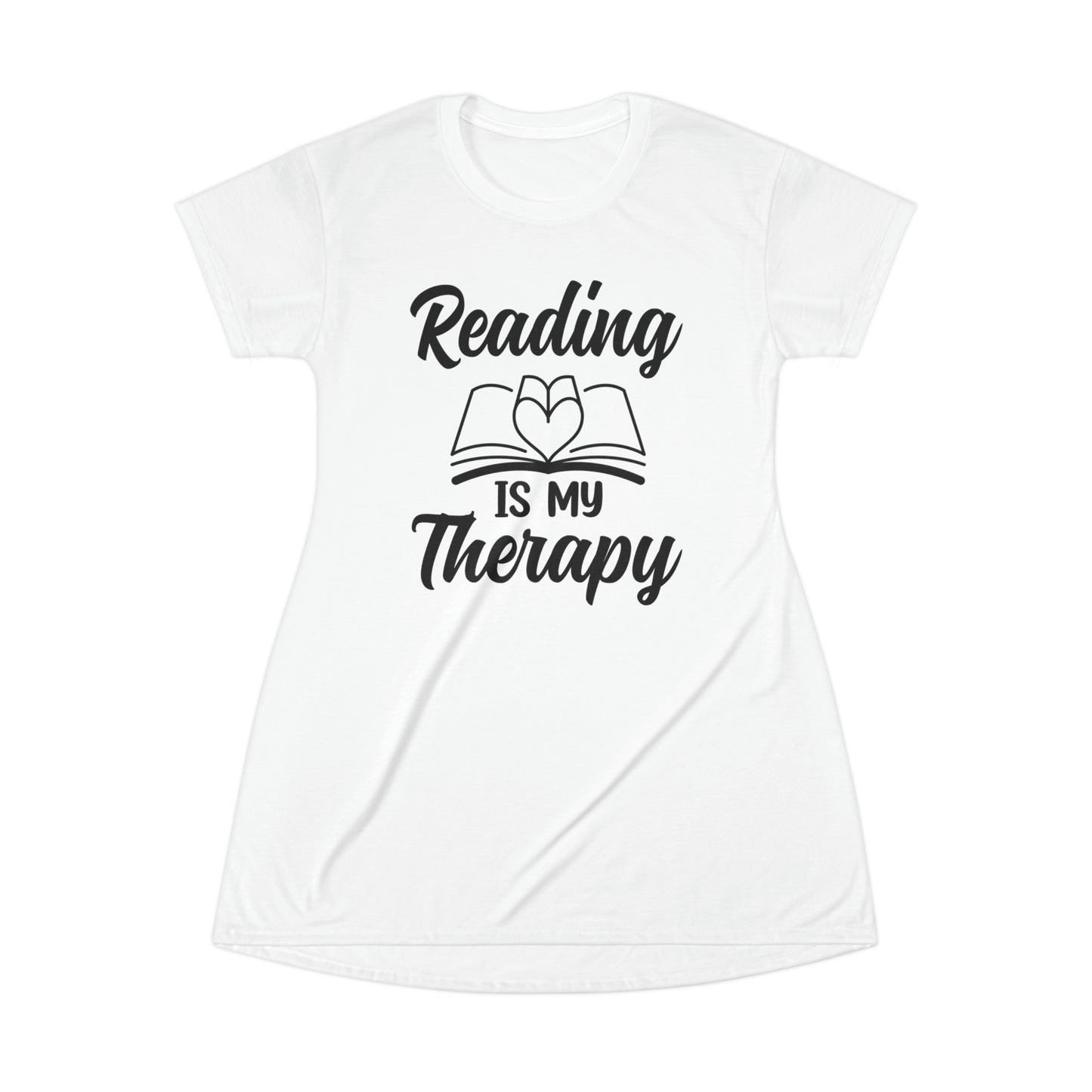 "Reading Is My Therapy" T-Shirt Dress