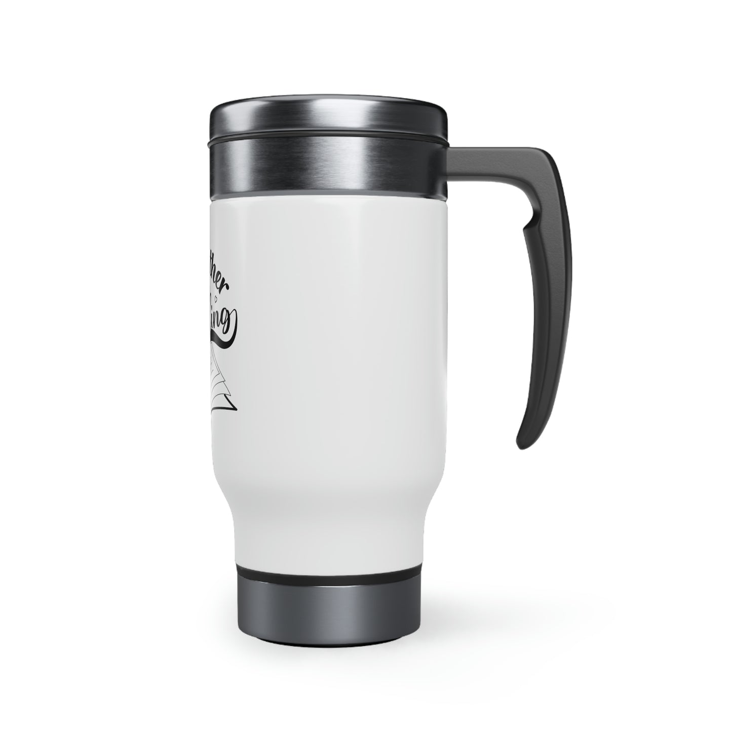 "I'd Rather Be  Reading" Stainless Steel Travel Mug with Handle, 14oz