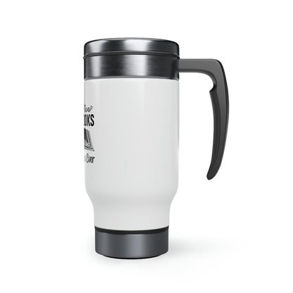 "I Have Too Many Books... Said No One Ever" Stainless Steel Travel Mug with Handle, 14oz